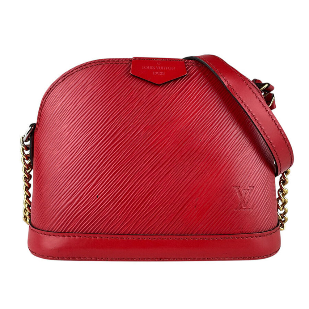 Louis Vuitton Shoulder Bag Epi Alma Chain Leather Coquelicot Red
